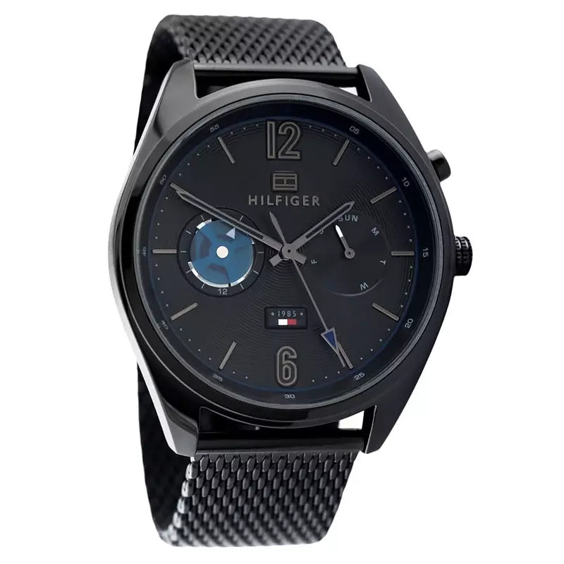 Tommy Hilfiger Deacon Analog Black Dial Black Mesh Bracelet Watch for Men - 1791547 Buy Now By Tommy Hilfiger