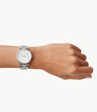 Fossil Carlie Silver Dial Silver Steel Strap Watch for Women - ES4341 Buy Now By Fossil