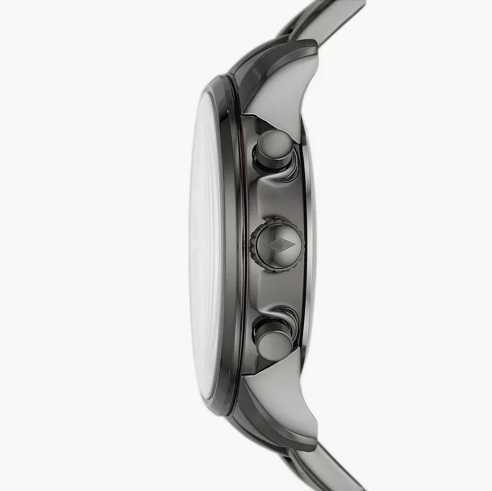 Fossil Goodwin Chrono Analog Black Dial Grey Steel Strap Watch for Men - FS5518 Buy Now By Fossil