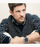 Fossil Nate Chronograph Black Dial Black Leather Strap Watch for Men - JR1436 Buy Now By Fossil