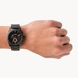 Fossil Machine Chronograph Black Dial Black Steel Strap Watch for Men - FS4682 Buy Now By Fossil