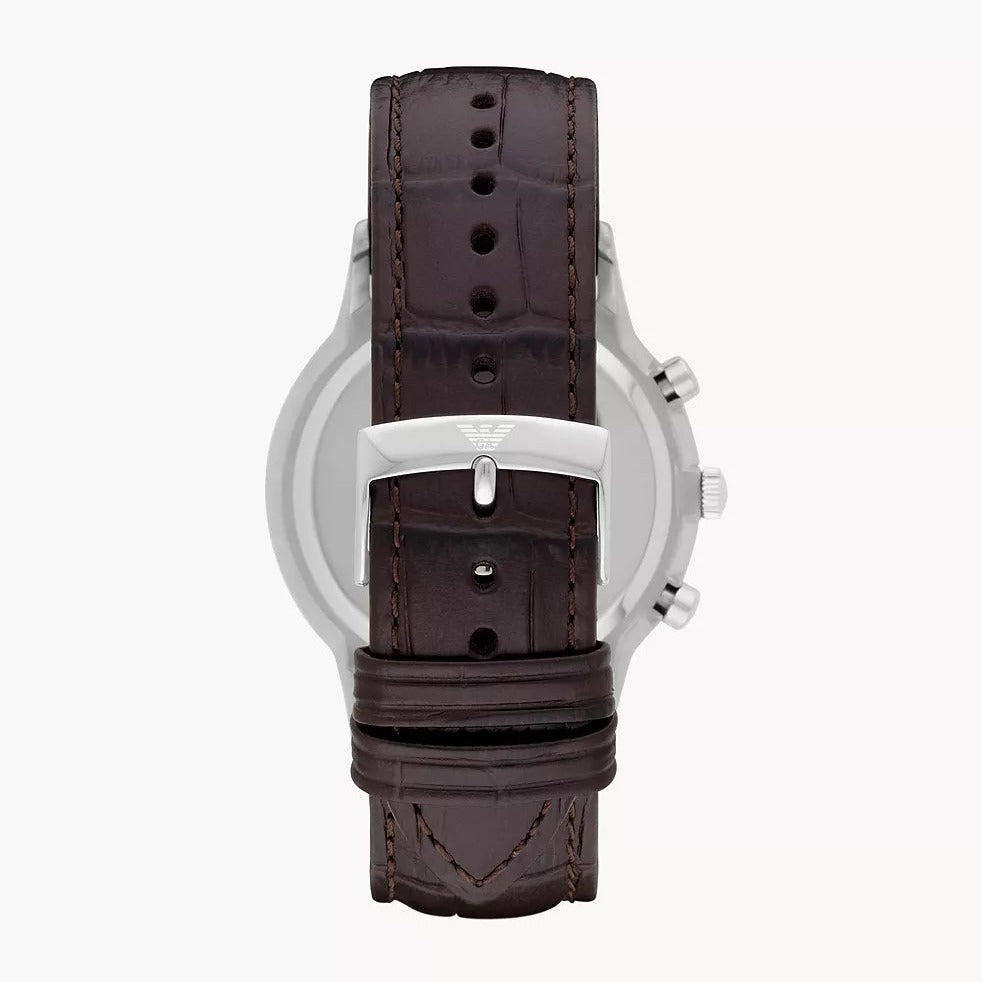 Emporio Armani Renato Chronograph Black Dial Brown Leather Strap Watch For Men - AR2482 Buy Now By Emporio Armani