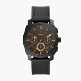 Fossil Machine Chronograph Black Dial Black Leather Strap Watch for Men - FS5586 Buy Now By Fossil