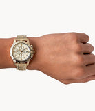 Fossil Dean Chronograph Champagne Dial Gold Steel Strap Watch for Men - FS4867 Buy Now By Fossil