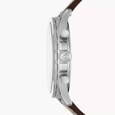 Fossil Forrester Chronograph White Dial Brown Leather Strap Watch for Men - FS5696 Buy Now By Fossil