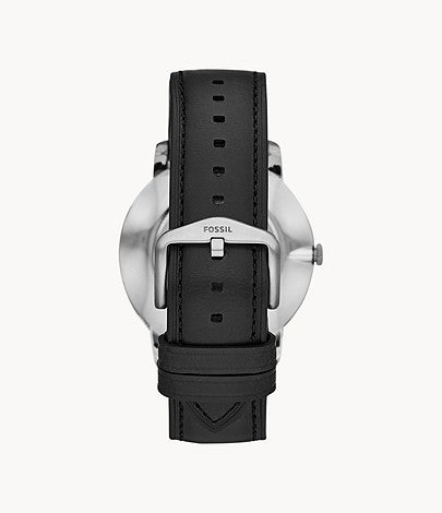 Fossil The Minimalist Carbon Series Black Dial Black Leather Strap Watch for Men - FS5497 Buy Now By Fossil