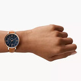 Fossil Jacqueline Three Hand Date Luggage Blue Dial Brown Leather Strap Watch for Women - ES4274 Buy Now By Fossil