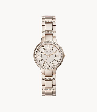 Fossil Virginia Pink Dial Pink Steel Strap Watch for Women - ES4482 Buy Now By Fossil