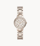 Fossil Virginia Pink Dial Pink Steel Strap Watch for Women - ES4482 Buy Now By Fossil