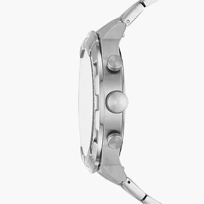 Fossil Bronson Chronograph Black Dial Silver Steel Strap Watch for Men - FS5710 Buy Now By Fossil