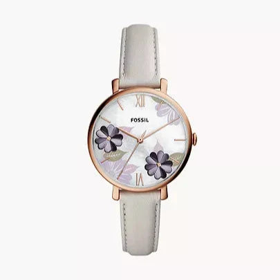 Fossil Jacqueline Mother of Pearl Dial Grey Leather Strap Watch for Women - ES4672 Buy Now By Fossil