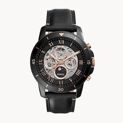 Fossil Grant Sport Automatic Skeleton Black Dial Black Leather Strap Watch for Men - ME3138 Buy Now By Fossil
