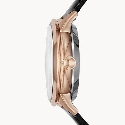 Fossil Townsman Automatic Black Dial Black Leather Strap Watch for Men - ME3170 Buy Now By Fossil