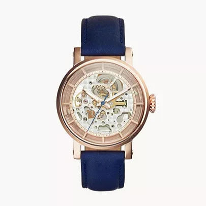 Fossil Original Boyfriend Skeleton White Dial Blue Leather Strap Watch for Women - ME3086 Buy Now By Fossil