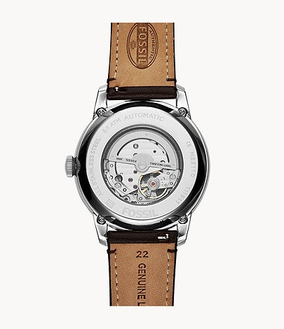 Fossil Townsman Automatic Blue Dial Brown Leather Strap Watch for Men - ME3110 Buy Now By Fossil