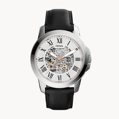 Fossil Grant Automatic Skeleton White Dial Black Leather Strap Watch for Men - ME3101 Buy Now By Fossil