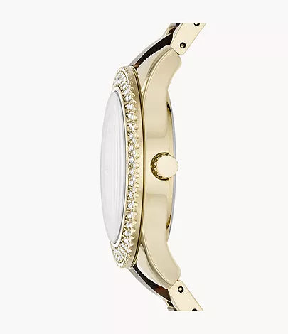 Fossil Stella Multifunction Gold Dial Two Tone Steel Strap Watch for Women - ES4757 Buy Now By Fossil