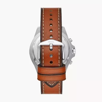 Fossil Garrett Chronograph Blue Dial Brown Leather Strap Watch for Men - FS5625 Buy Now By Fossil