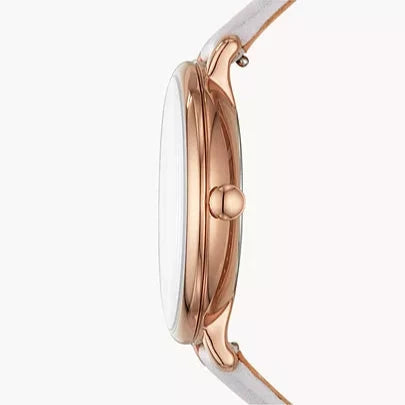 Fossil Jacqueline Mother of Pearl Dial Grey Leather Strap Watch for Women - ES4672 Buy Now By Fossil