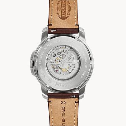 Fossil Grant Automatic Beige Skeleton Dial Brown Leather Strap Watch for Men - ME3099 Buy Now By Fossil