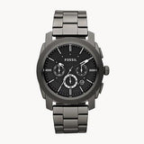 Fossil Machine Chronograph Black Dial Grey Steel Strap Watch for Men - FS4662 Buy Now By Fossil