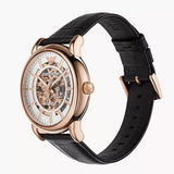 Emporio Armani Luigi Skeleton Silver Dial Black Leather Strap Watch For Men - AR60007 Buy Now By Emporio Armani