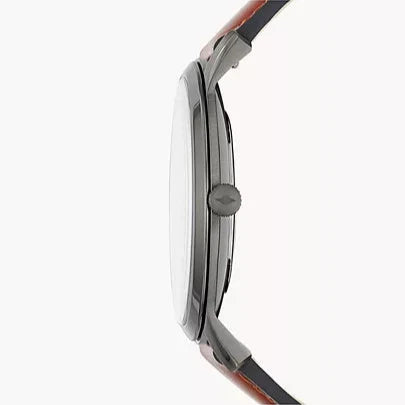 Fossil The Minimalist 3H Grey Dial Brown Leather Strap Watch for Men - FS5479 Buy Now By Fossil