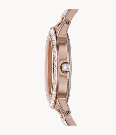 Fossil Jesse Crystal Rose Gold Dial Rose Gold Steel Strap Watch for Women - ES3020 Buy Now By Fossil