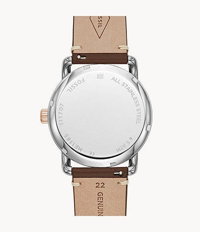 Fossil The Commuter Twist Black Dial Brown Leather Strap Watch for Men - ME1165 Buy Now By Fossil