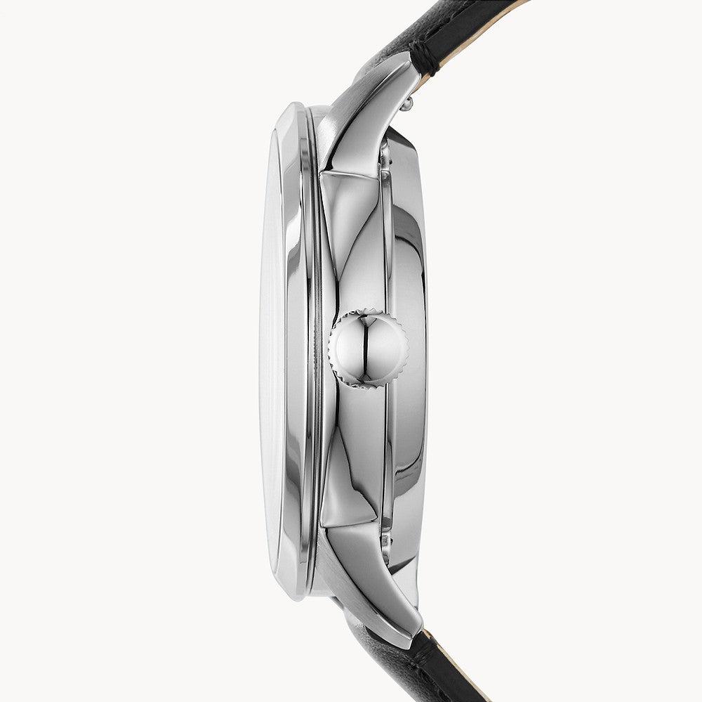 Fossil Townsman Automatic White Dial Black Leather Strap Watch for Men - ME3104 Buy Now By Fossil