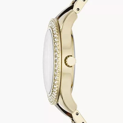 Fossil Stella Multifunction Gold Dial Two Tone Steel Strap Watch for Women - ES4756 Buy Now By Fossil