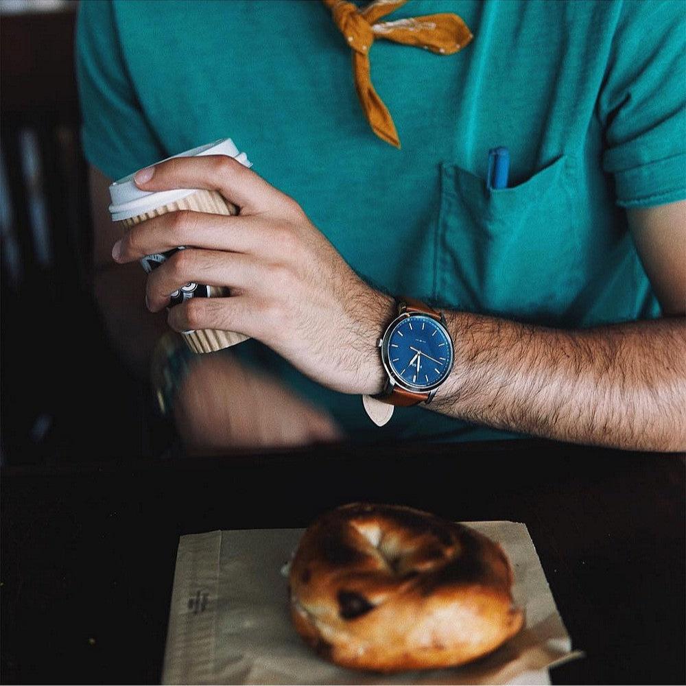 Fossil Minimalist Blue Dial Brown Leather Strap Watch for Men - FS5304 Buy Now By Fossil