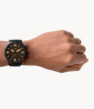 Fossil Nate Chrongraph Ion Plated Black Dial Black Steel Strap Watch for Men - JR1356 Buy Now By Fossil