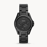 Fossil Riley Multifunction Black Dial Black Steel Strap Watch for Women - ES4519 Buy Now By Fossil