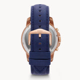 Fossil Grant Chronograph Blue Dial Blue Leather Strap Watch for Men - FS4835 Buy Now By Fossil