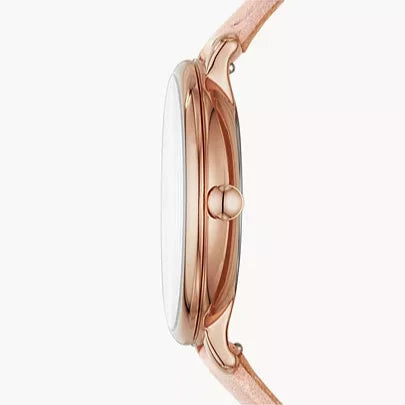 Fossil Jacqueline Three Hand Mother of Pearl Dial Pink Leather Strap Watch for Women - ES4671 Buy Now By Fossil