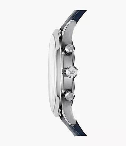 Emporio Armani Giovanni T Bar Chronograph Quartz Blue Dial Blue Leather Strap Watch For Men - AR11226 Buy Now By Emporio Armani