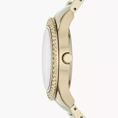 Fossil Stella Multifunction Gold Dial Two Tone Steel Strap Watch for Women - ES4756 Buy Now By Fossil