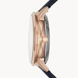 Fossil Townsman Automatic White Dial Navy Blue Leather Strap Watch for Men - ME3171 Buy Now By Fossil