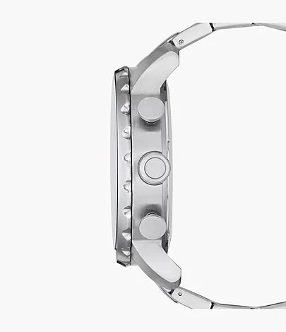 Fossil Nate Chronograph Black Dial Silver Steel Strap Watch for Men - JR1353 Buy Now By Fossil