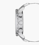 Fossil Nate Chronograph Black Dial Silver Steel Strap Watch for Men - JR1353 Buy Now By Fossil