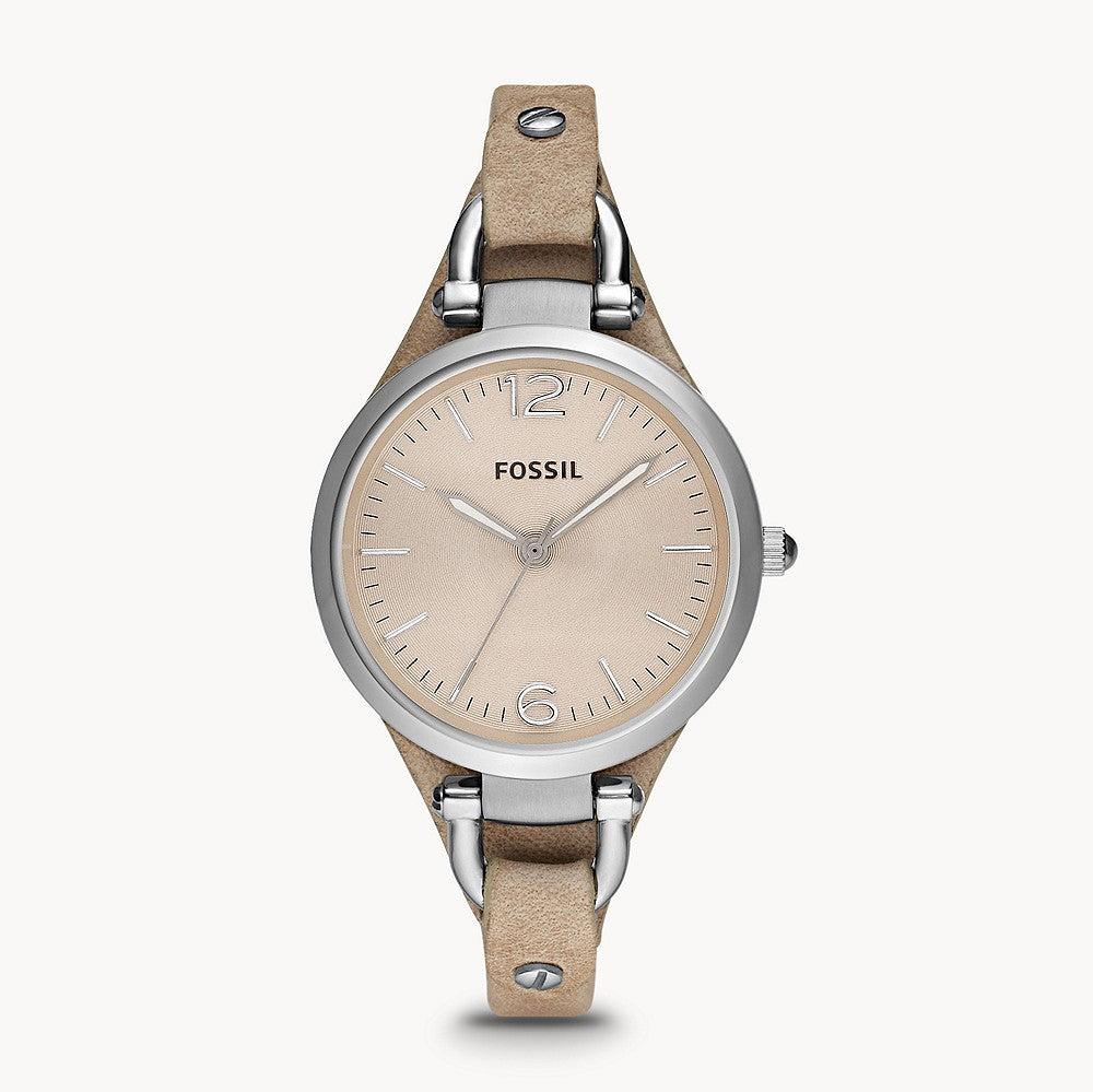 Fossil Georgia Bone Grey Dial Beige Leather Strap Watch for Women - ES2830 Buy Now By Fossil