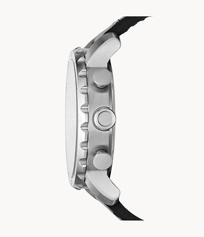 Fossil Nate Chronograph Black Dial Black Leather Strap Watch for Men - JR1436 Buy Now By Fossil