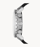 Fossil Nate Chronograph Black Dial Black Leather Strap Watch for Men - JR1436 Buy Now By Fossil