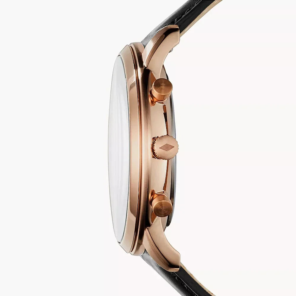 Fossil Neutra Chronograph Black Dial Black Leather Strap Watch for Men - FS5381 Buy Now By Fossil