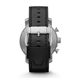 Fossil Nate Chronograph Black Dial Black Leather Strap Watch for Men - JR1436 Buy Now By Fossil