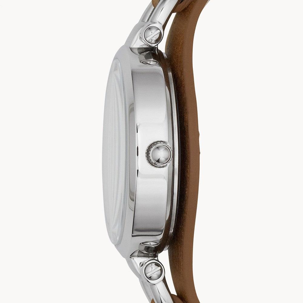 Fossil Georgia White Dial Brown Leather Strap Watch for Women - ES3060 Buy Now By Fossil