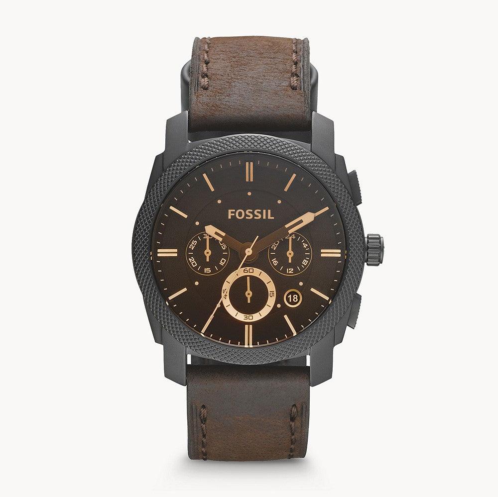 Fossil Machine Flight Chronograph Brown Dial Brown Leather Strap Watch for Men - FS4656 Buy Now By Fossil