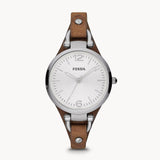 Fossil Georgia White Dial Brown Leather Strap Watch for Women - ES3060 Buy Now By Fossil