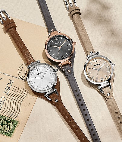 Fossil Georgia White Dial Brown Leather Strap Watch for Women - ES3060 Buy Now By Fossil